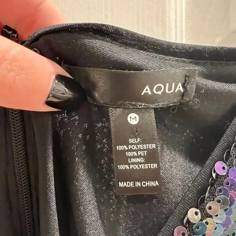 AQUA Bloomingdale’s Sequined Slip Dress - Picture 7 of 13